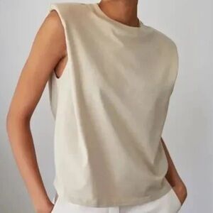 Aritzia Crew Neck Tank with Shoulder Pads